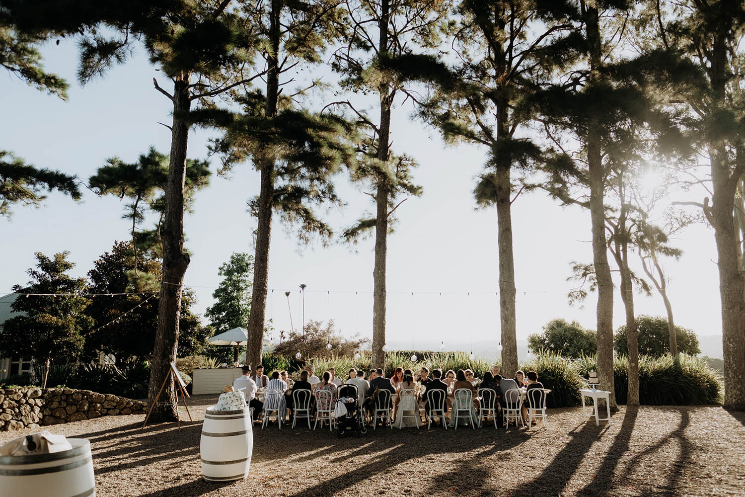 Wedding reception in Byron hinterlands