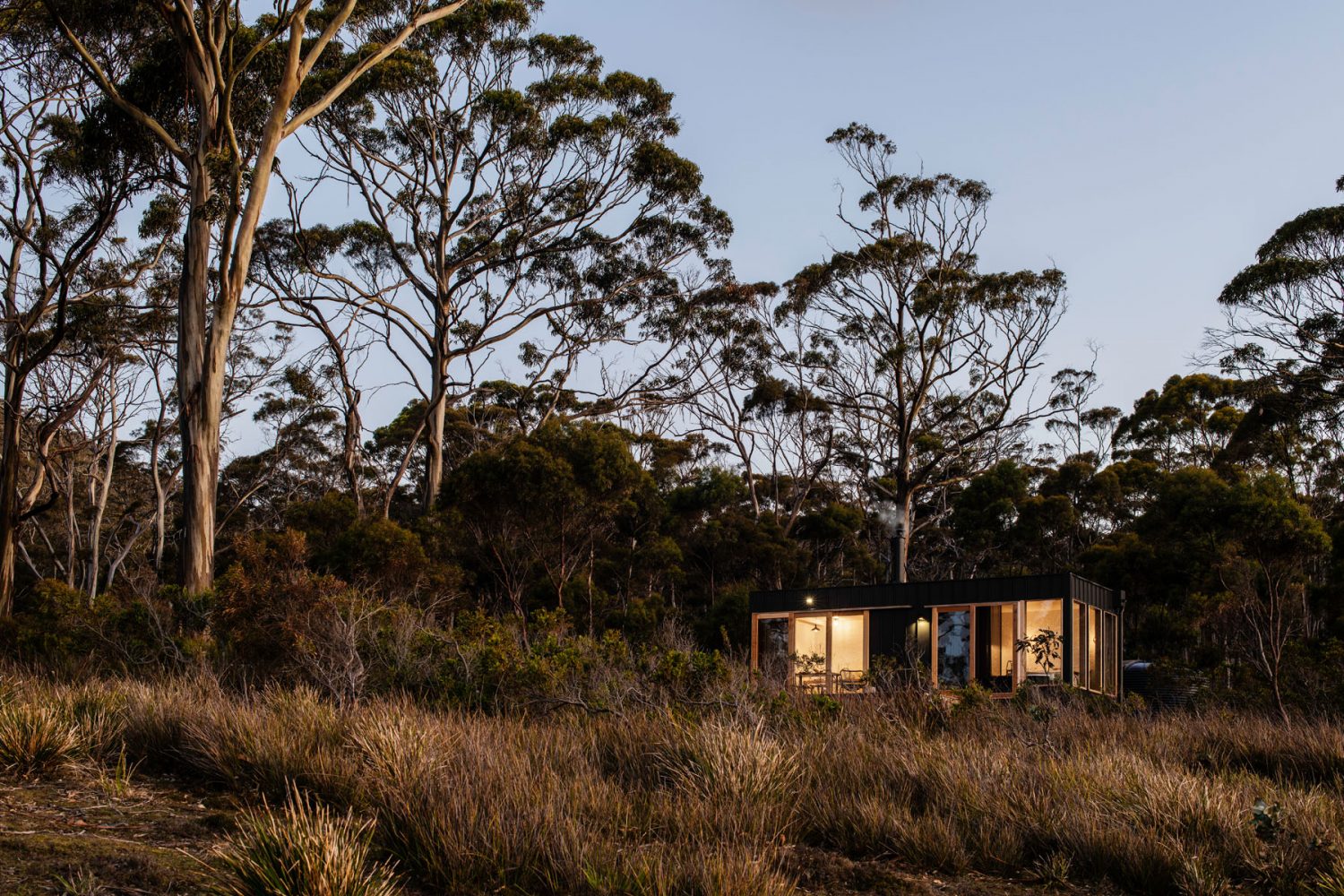 Outside view of accommodation / to Sheep Wash Bay - Tasmania