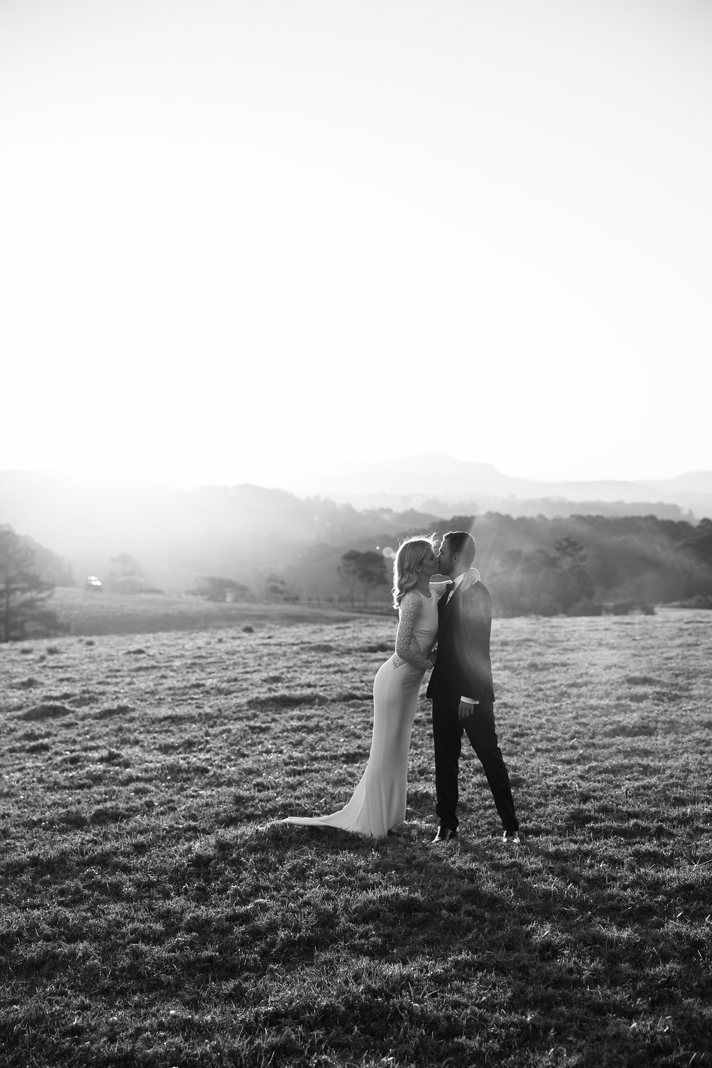bride and groom in hinterland / wedding photography