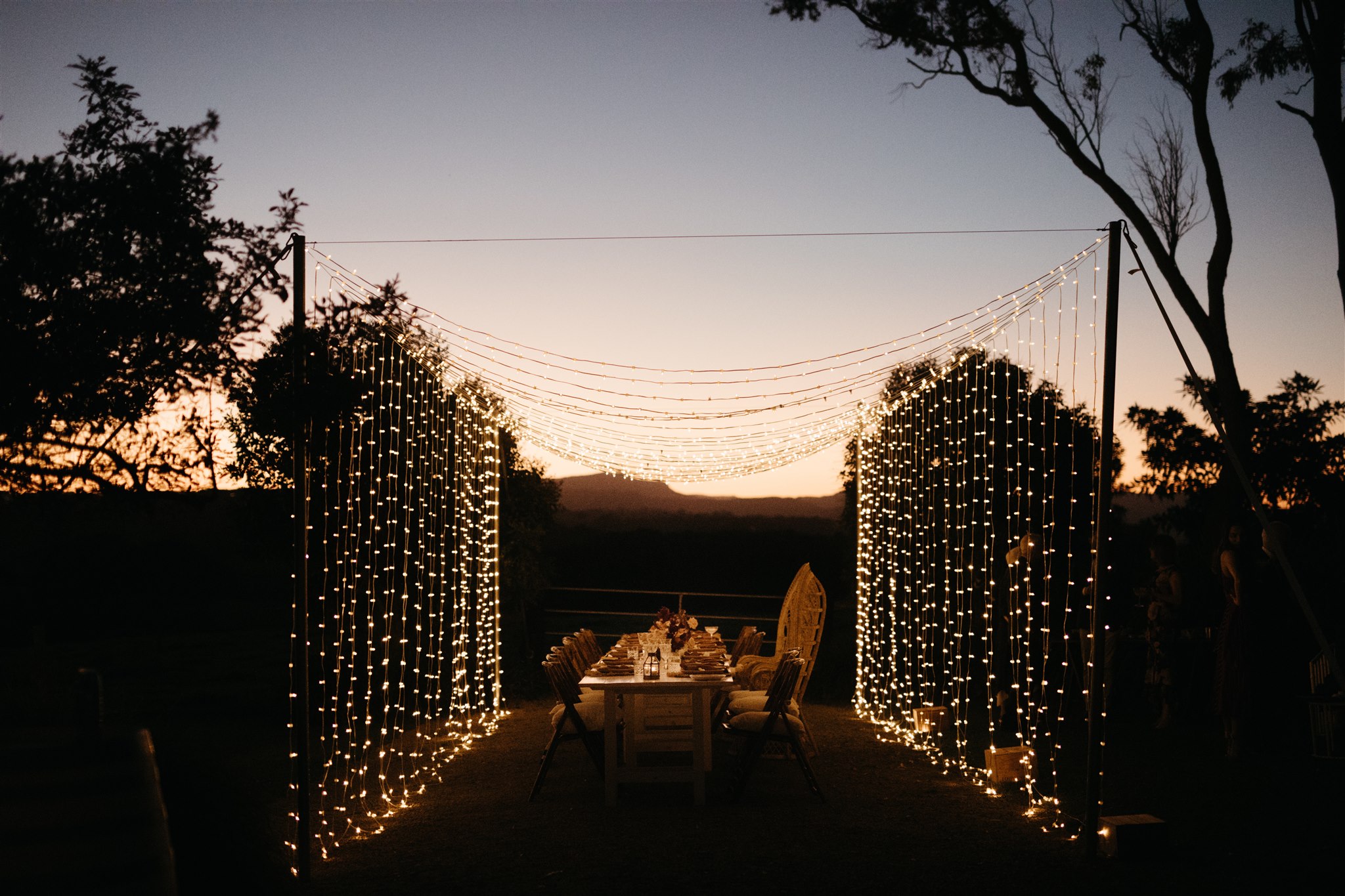 Sunset photo of wedding reception - Byron Bay