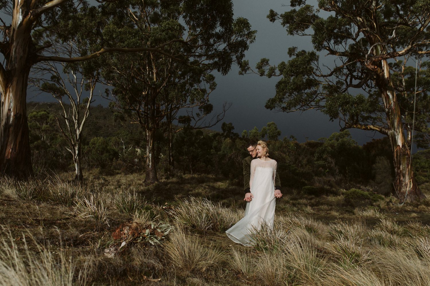 Bride and groom smiling / Elope in Tasmania / Elopement photography