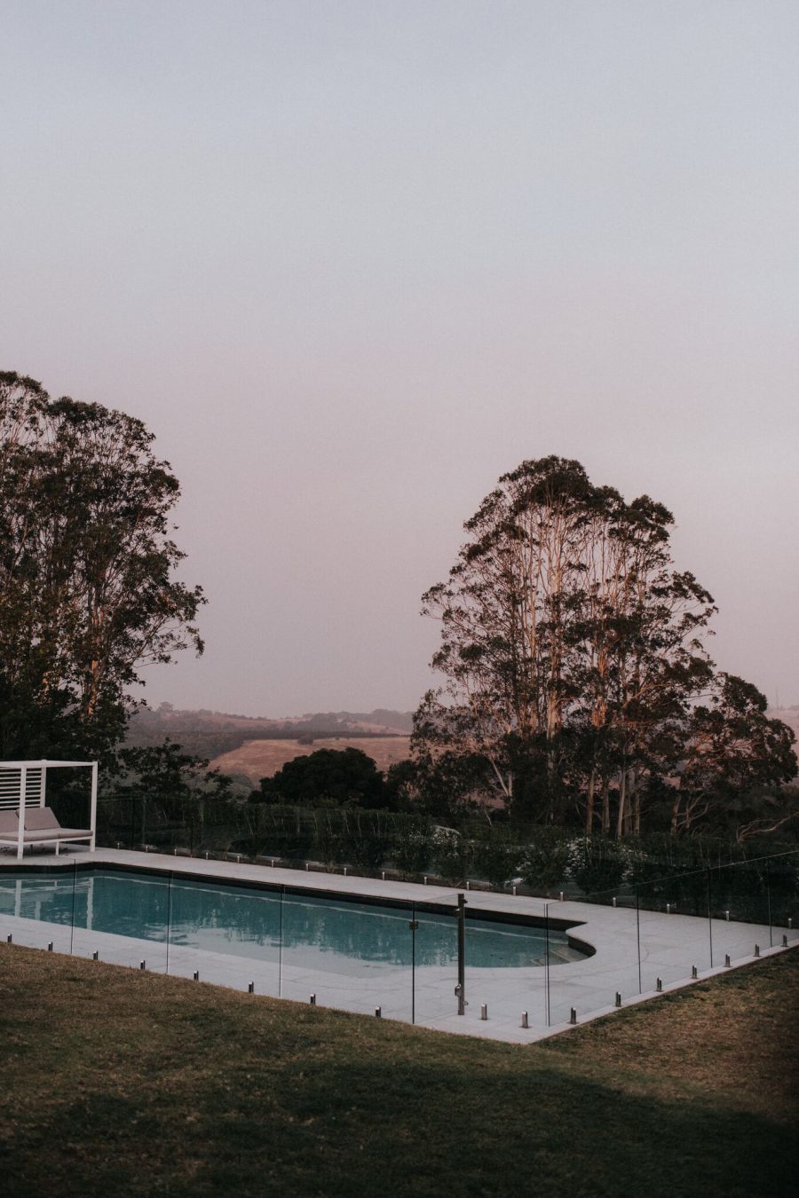 Poolside with view of Byron Bay hinterland.